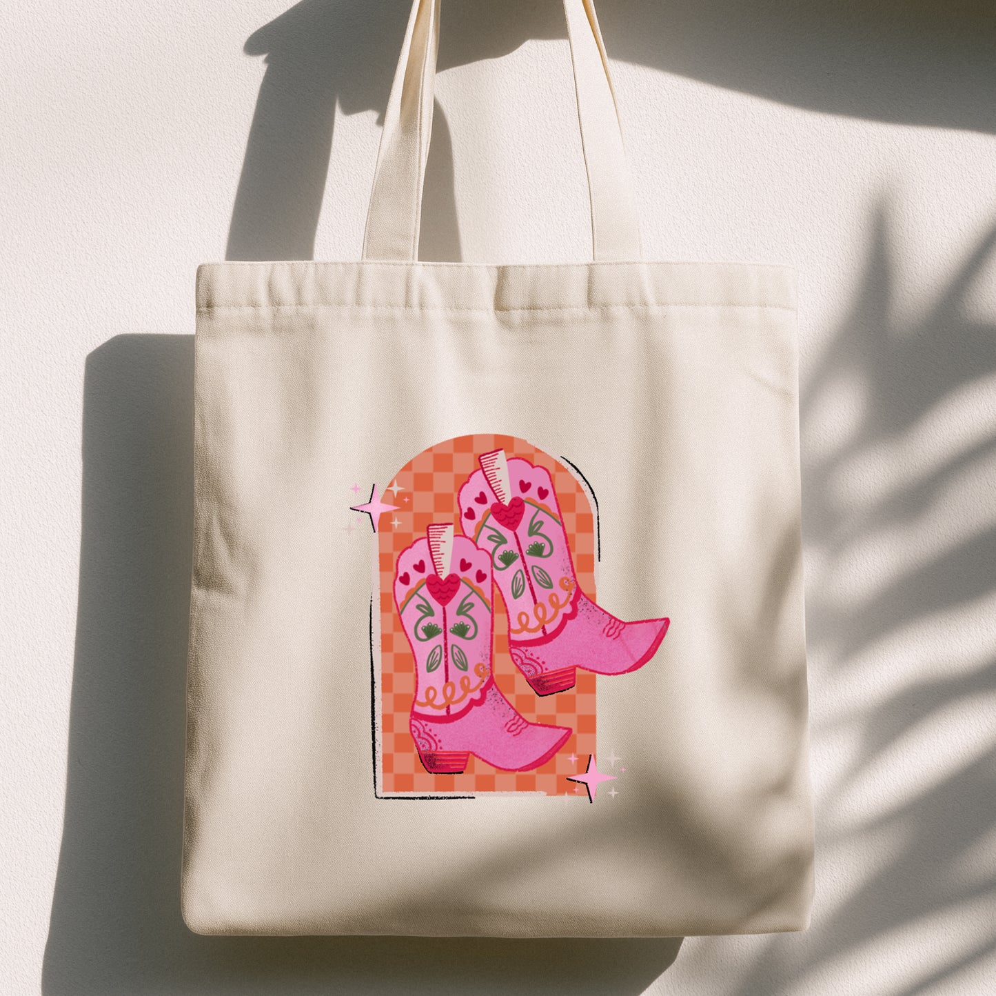 HOWDY COWGIRL BOOTS TOTE BAG