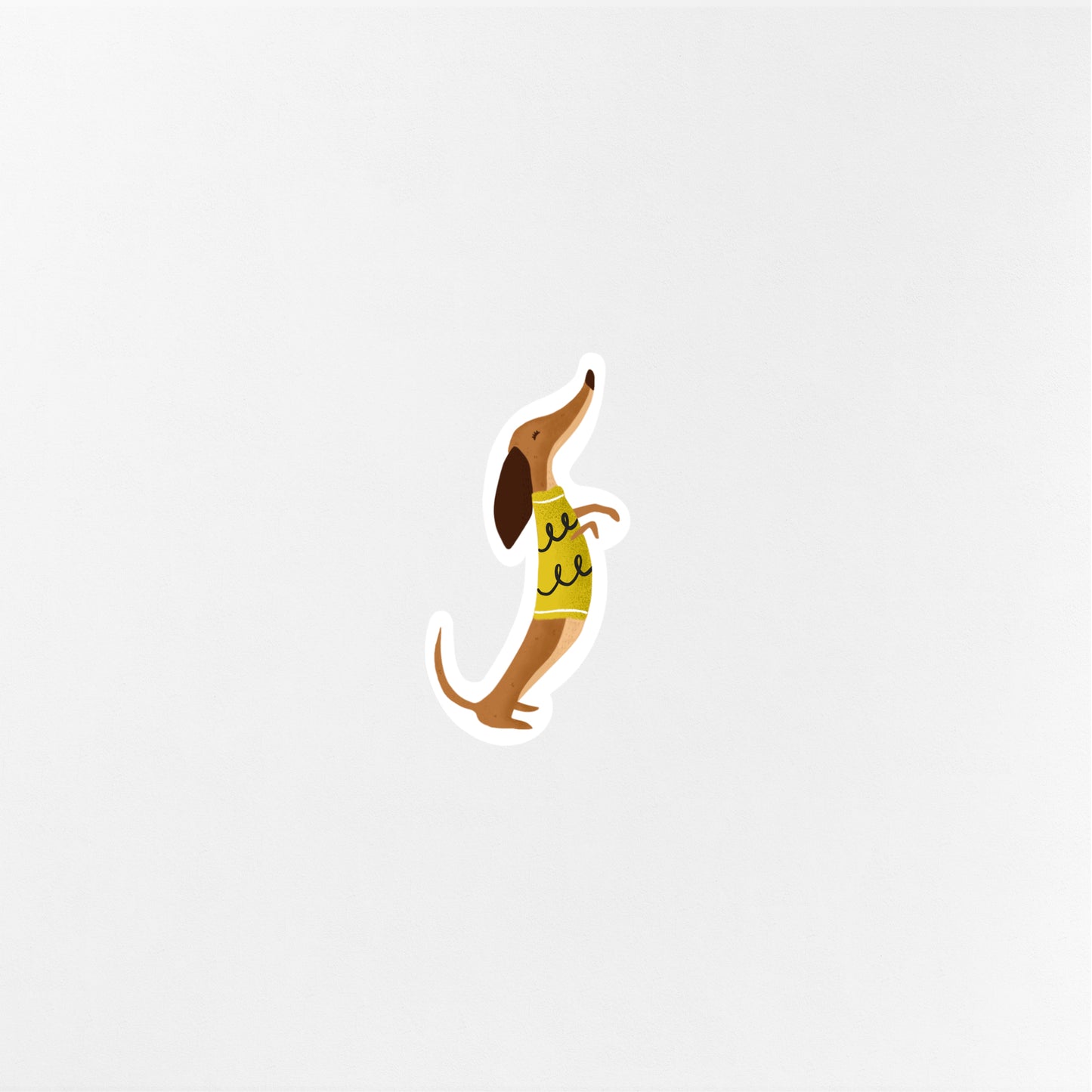 Dachshund Yellow Sweater Sticker