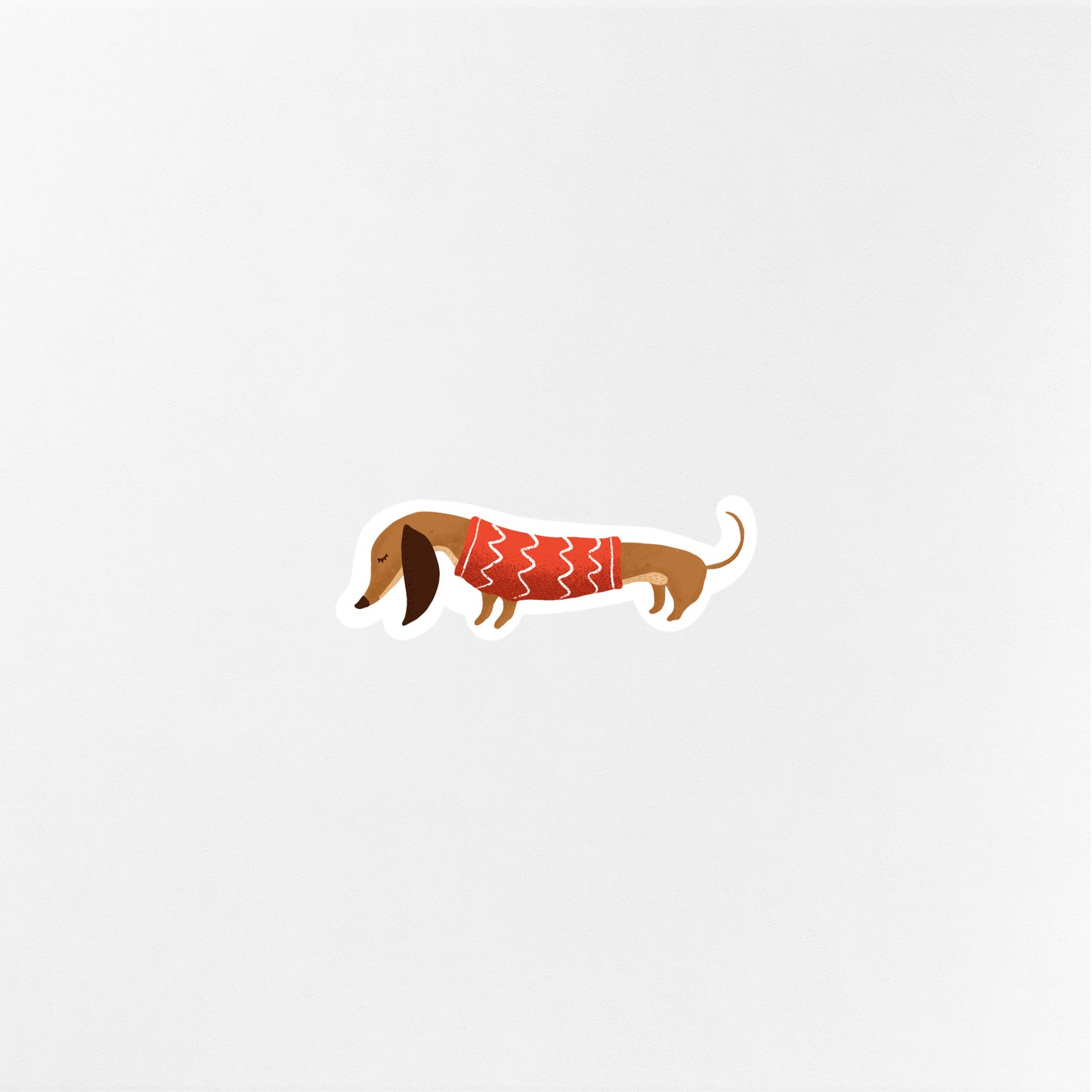 Dachshund Orange Sweater Sticker