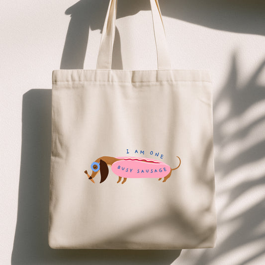 BUSY SAUSAGE TOTE BAG
