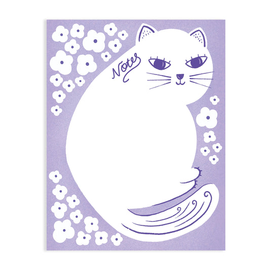 FLORAL CAT WHIMSICAL NOTEPAD