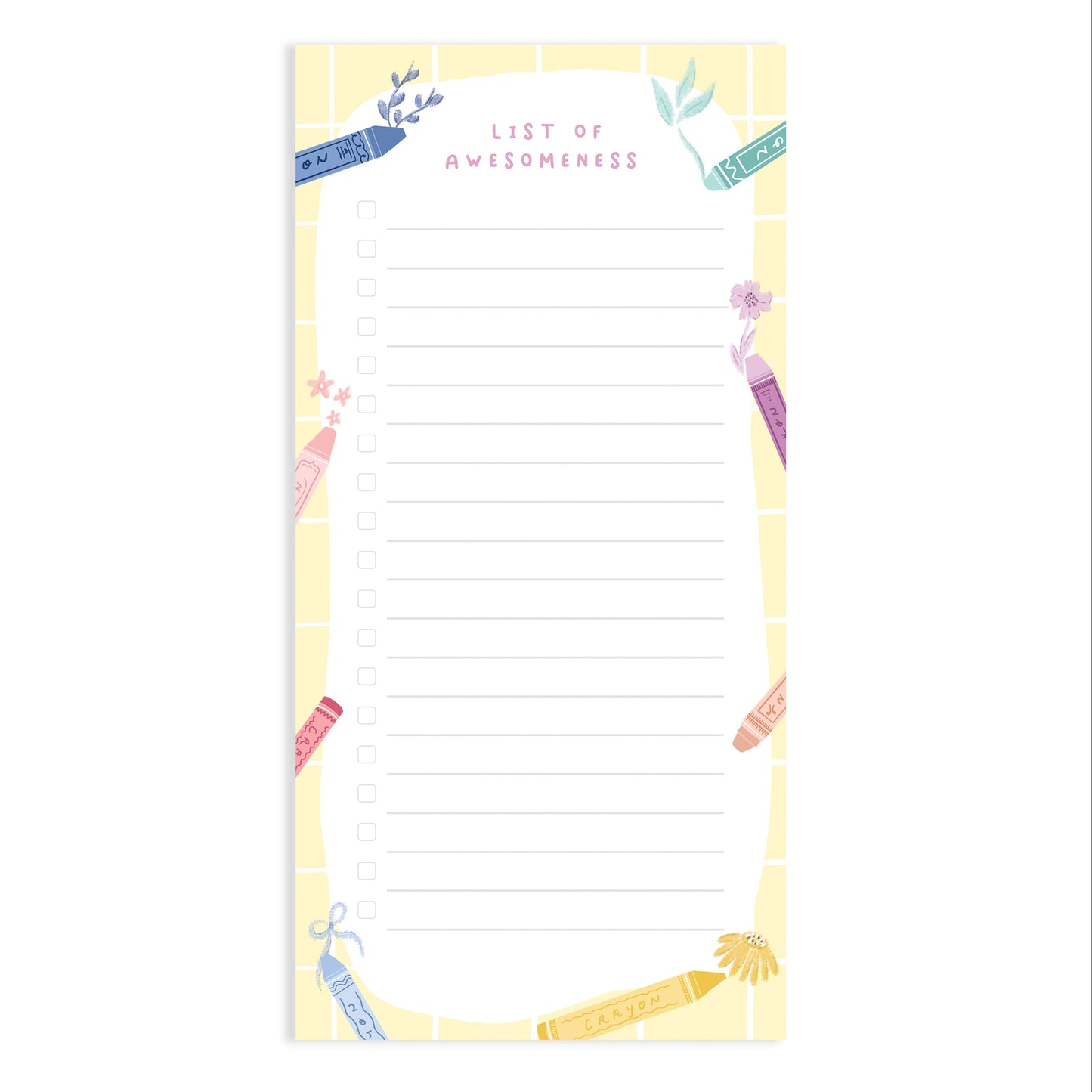 LIST OF AWESOMENESS NOTEPAD