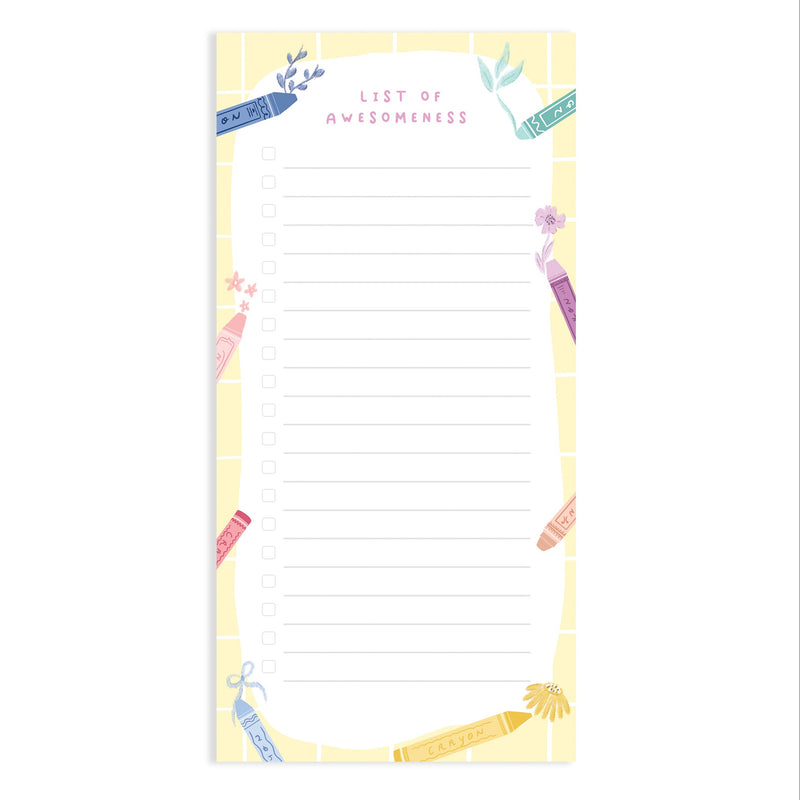 LIST OF AWESOMENESS NOTEPAD