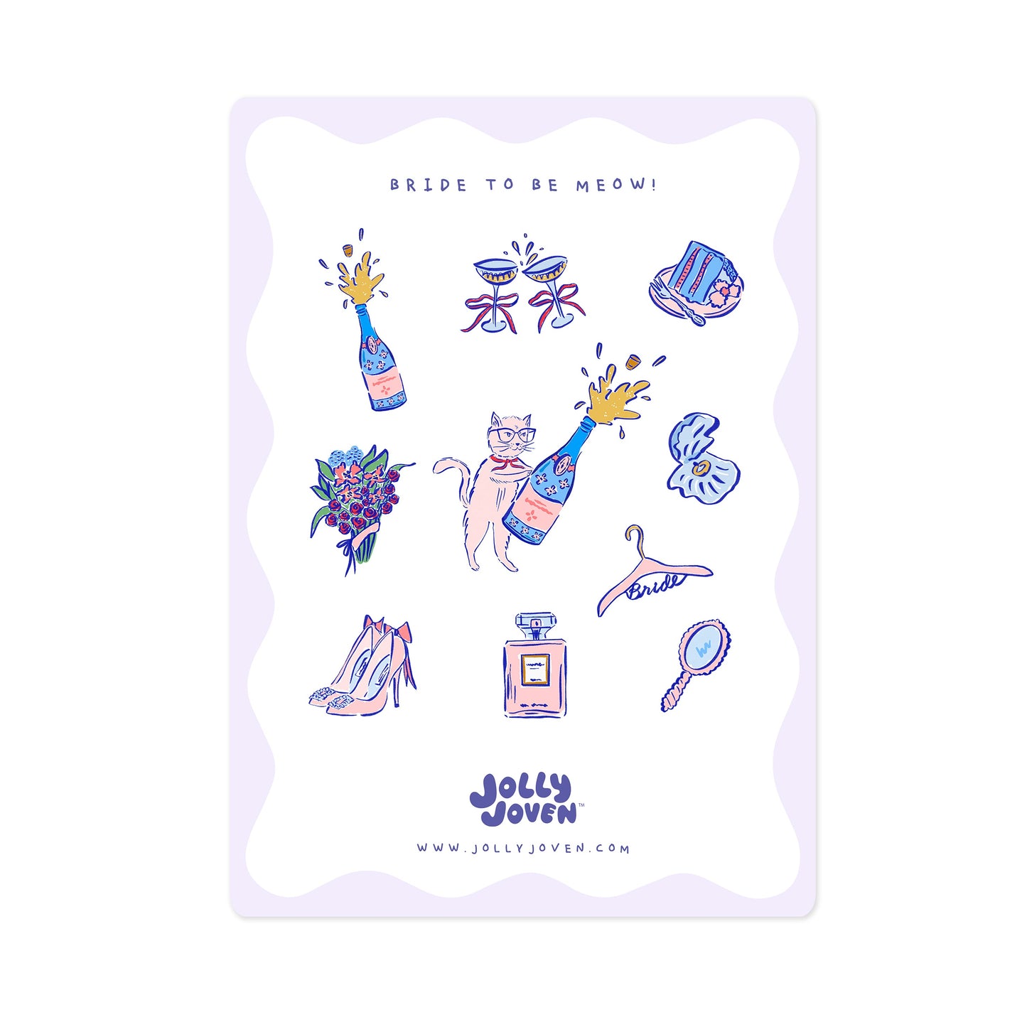 BRIDE TO BE MEOW STICKER SHEET