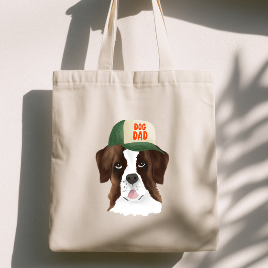 ST BERNARDS DOG DAD TOTE
