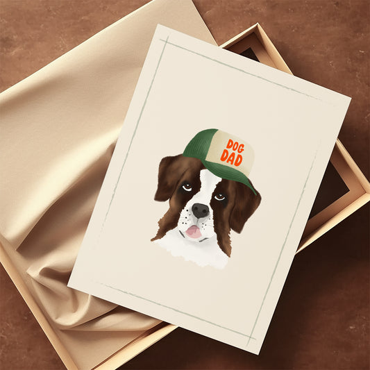 ST. BERNARDS DAD DOG ART PRINT
