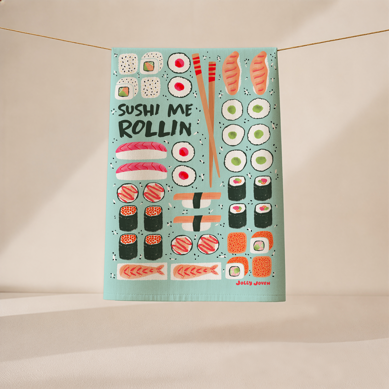 SUSHI ME ROLLIN TEA TOWEL